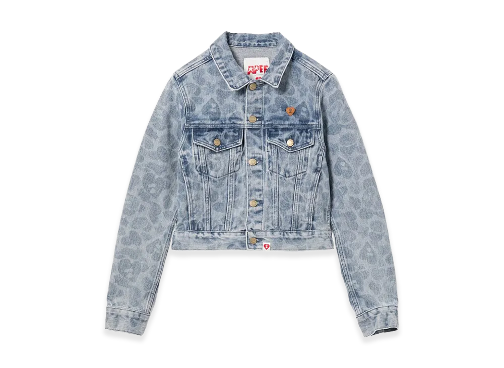 A BATHING APE Women's Camo Printed Denim Jacket "Lightindi"