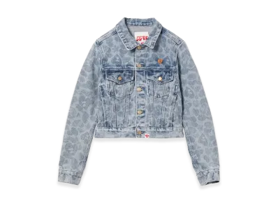 A BATHING APE Women's Camo Printed Denim Jacket "Lightindi"
