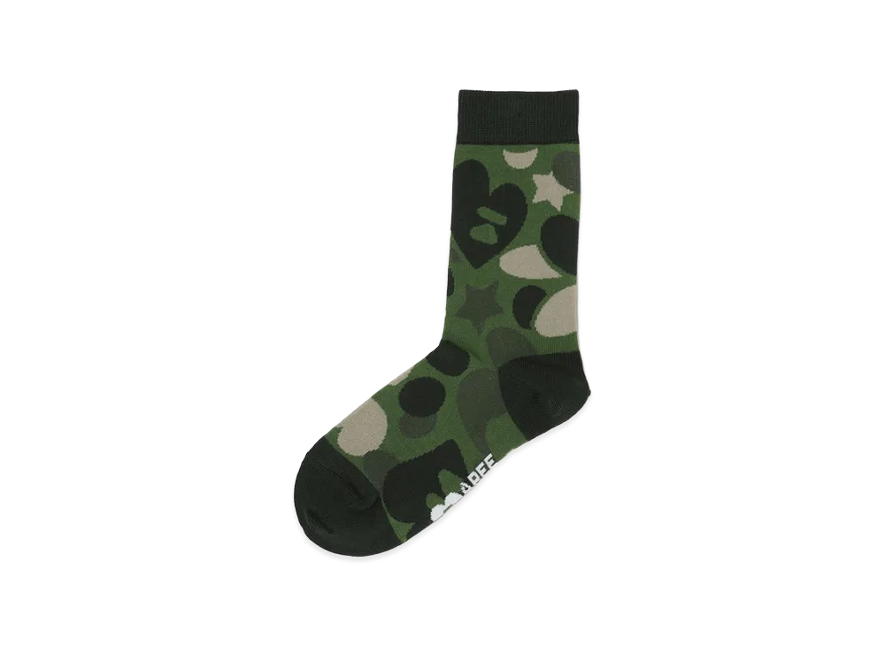 A BATHING APE Women's Camo Socks #1 "Green"