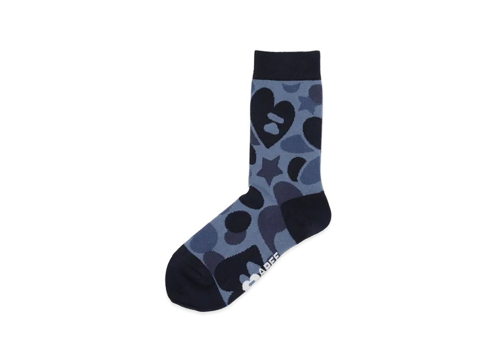 A BATHING APE Women's Camo Socks #1 "Blue"