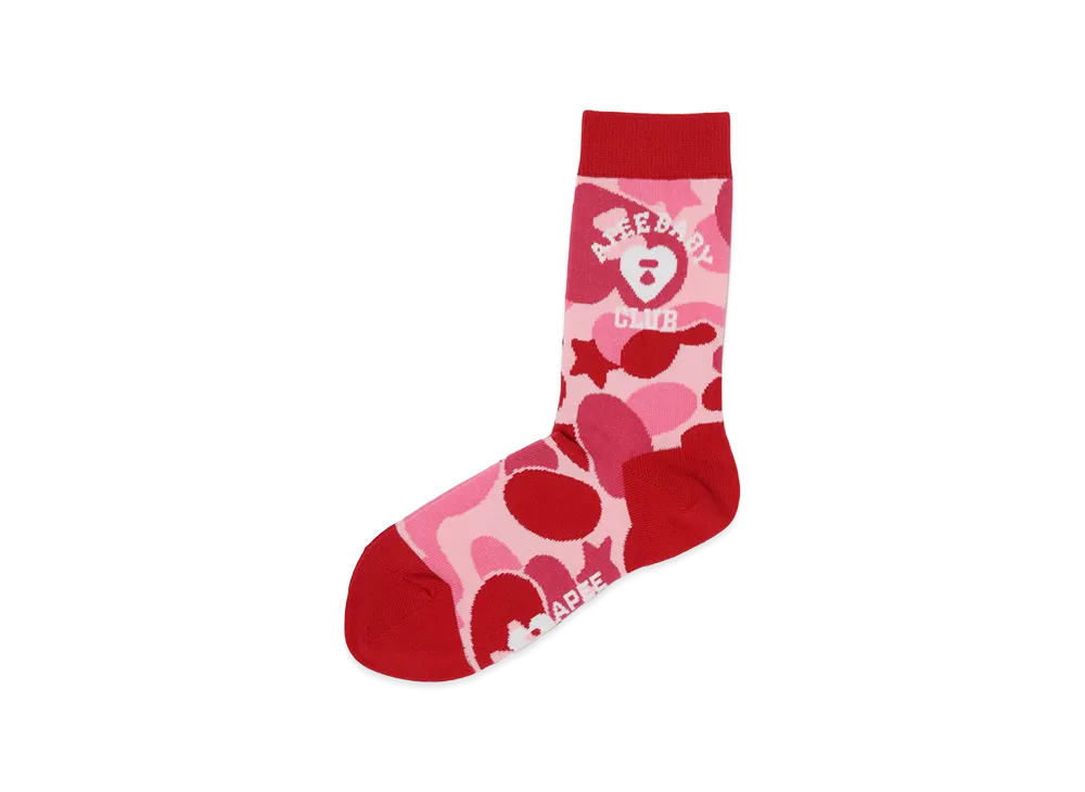 A BATHING APE Women's Camo Socks #2 "Pink"