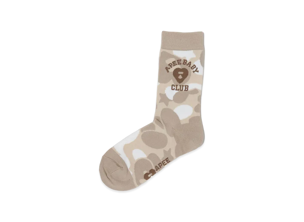 A BATHING APE Women's Camo Socks #2 "Ivory"