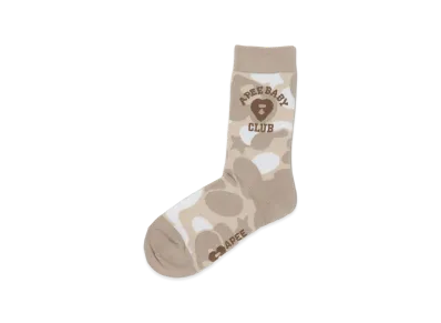 A BATHING APE Women's Camo Socks #2 "Ivory"