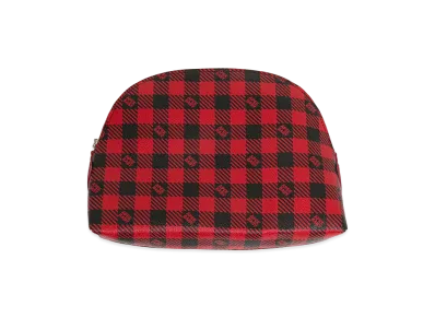 A BATHING APE Women's Plaid Cosmetic Bag "Red"