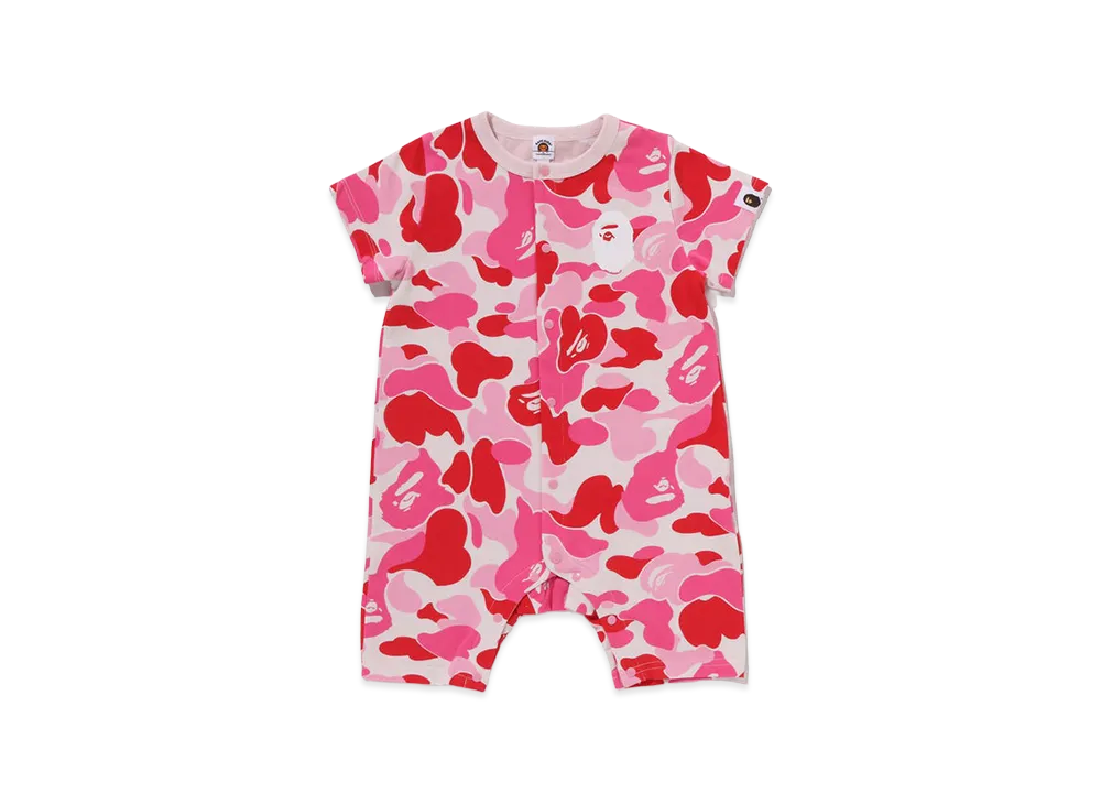 A BATHING APE Kids ABC Camo Ape Head Rompers "Yellow"