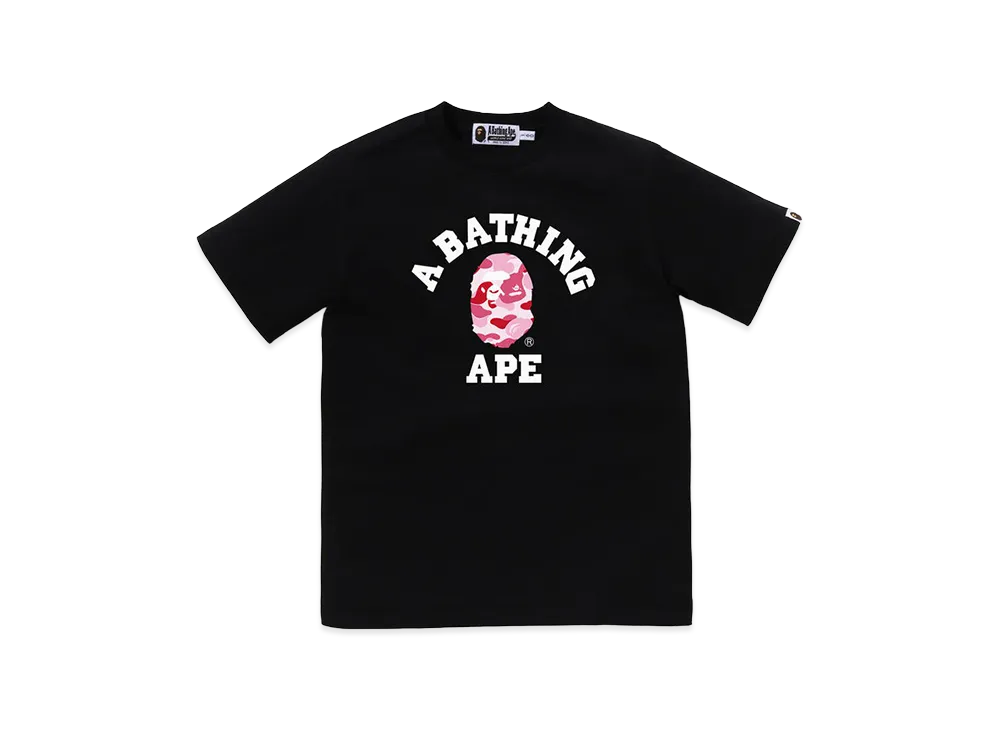 A BATHING APE Kids ABC Camo College Tee "Black/Pink"