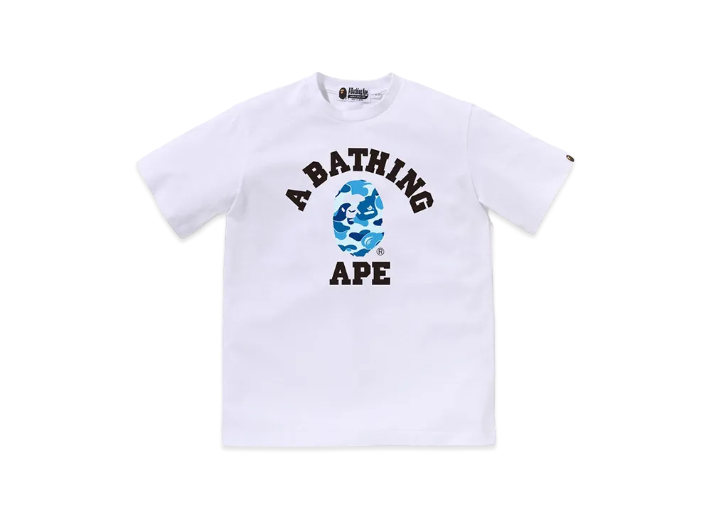 A BATHING APE Kids ABC Camo College Tee "White/Blue"