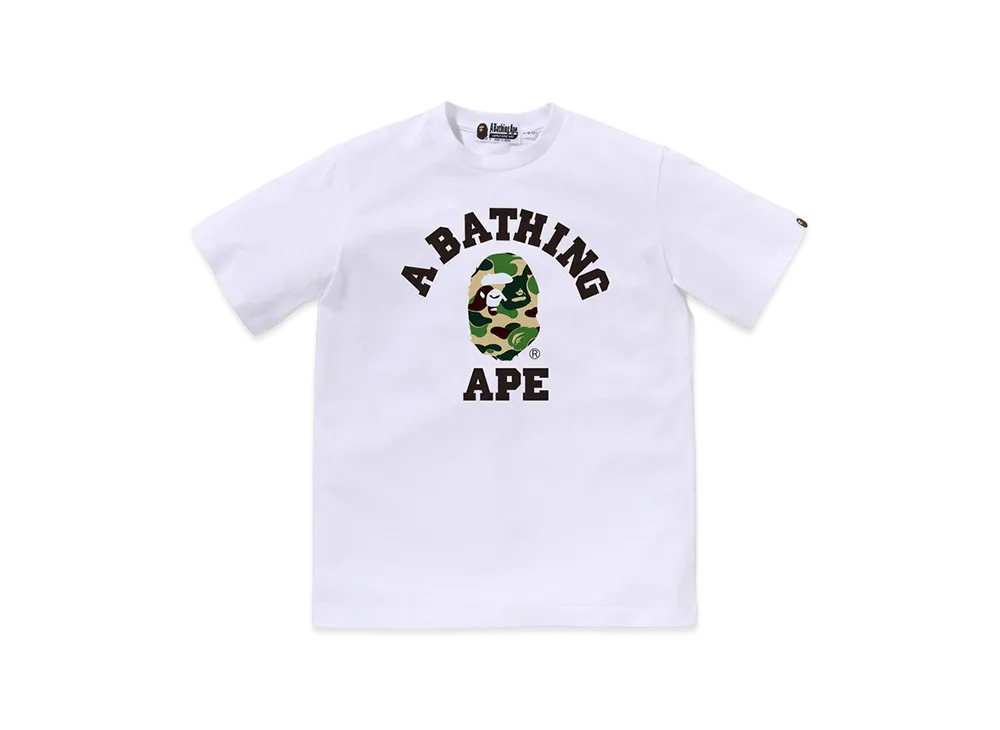 A BATHING APE Kids ABC Camo College Tee "White/Green"