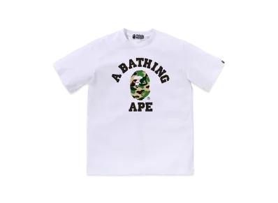 A BATHING APE Kids ABC Camo College Tee "White/Green"