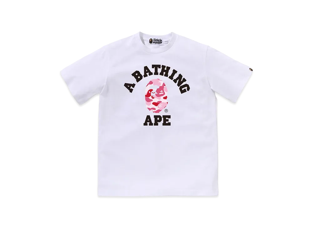 A BATHING APE Kids ABC Camo College Tee "White/Pink"