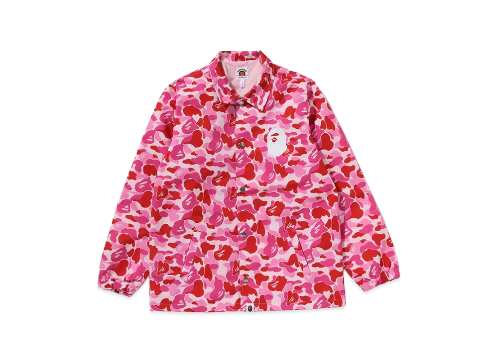 A BATHING APE Kids ABC Camo College Coach Jacket "Pink"
