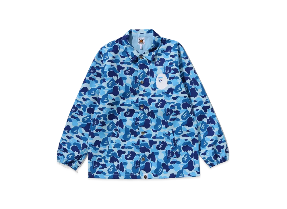 A BATHING APE Kids ABC Camo College Coach Jacket "Blue"