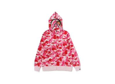 A BATHING APE Kids ABC Camo Milo Shark Zip Hoodie "Pink"