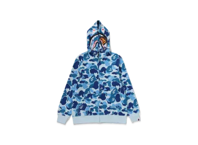 A BATHING APE Kids ABC Camo Milo Shark Zip Hoodie "Blue"