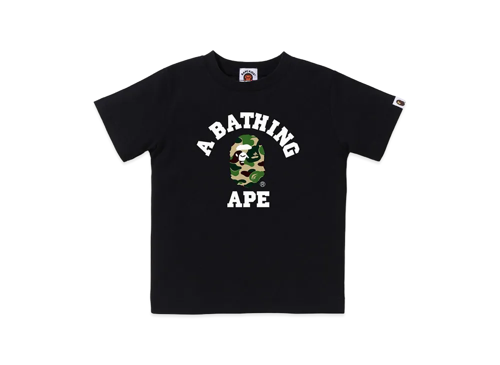 A BATHING APE Kids ABC Camo College Tee "Black/Green"