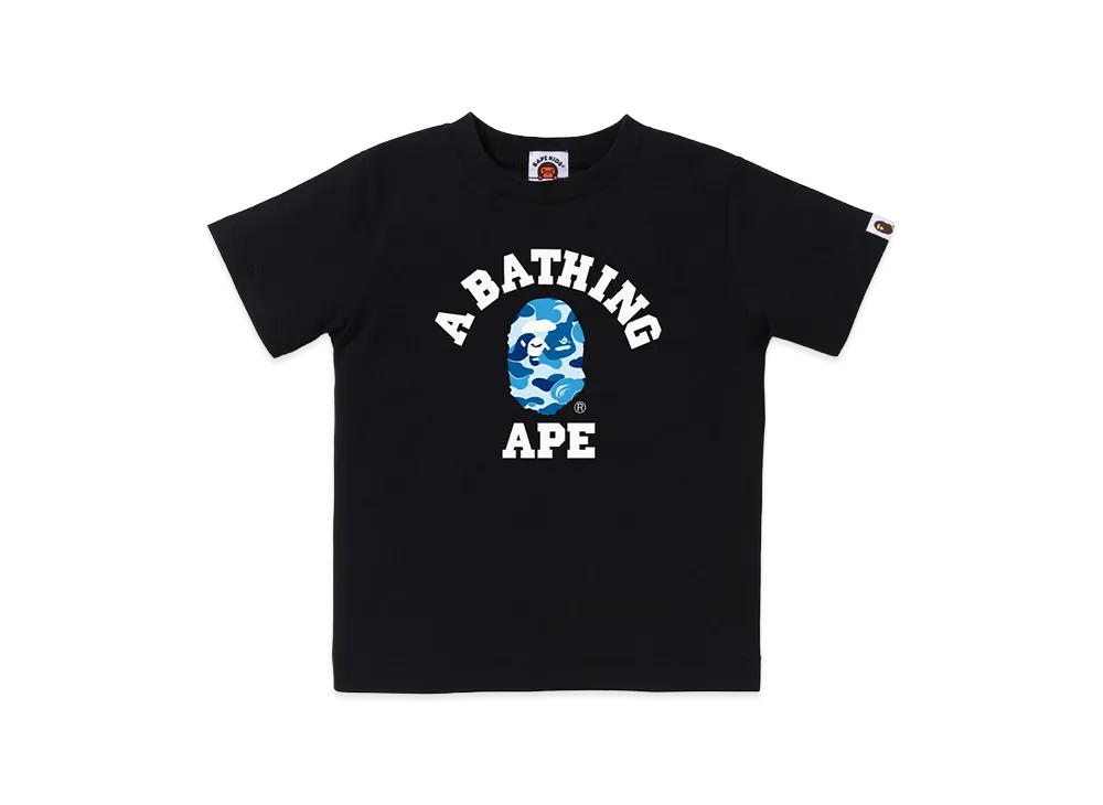A BATHING APE Kids ABC Camo College Tee "Black/Blue"