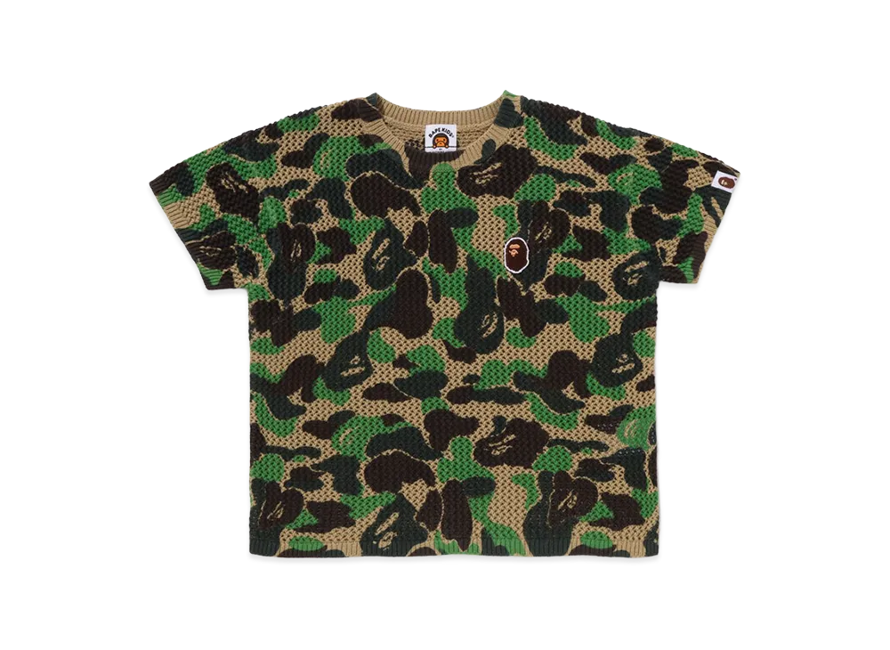 A BATHING APE Kids ABC Camo Crochet Knit Relaxed Fit Sweater "Green"