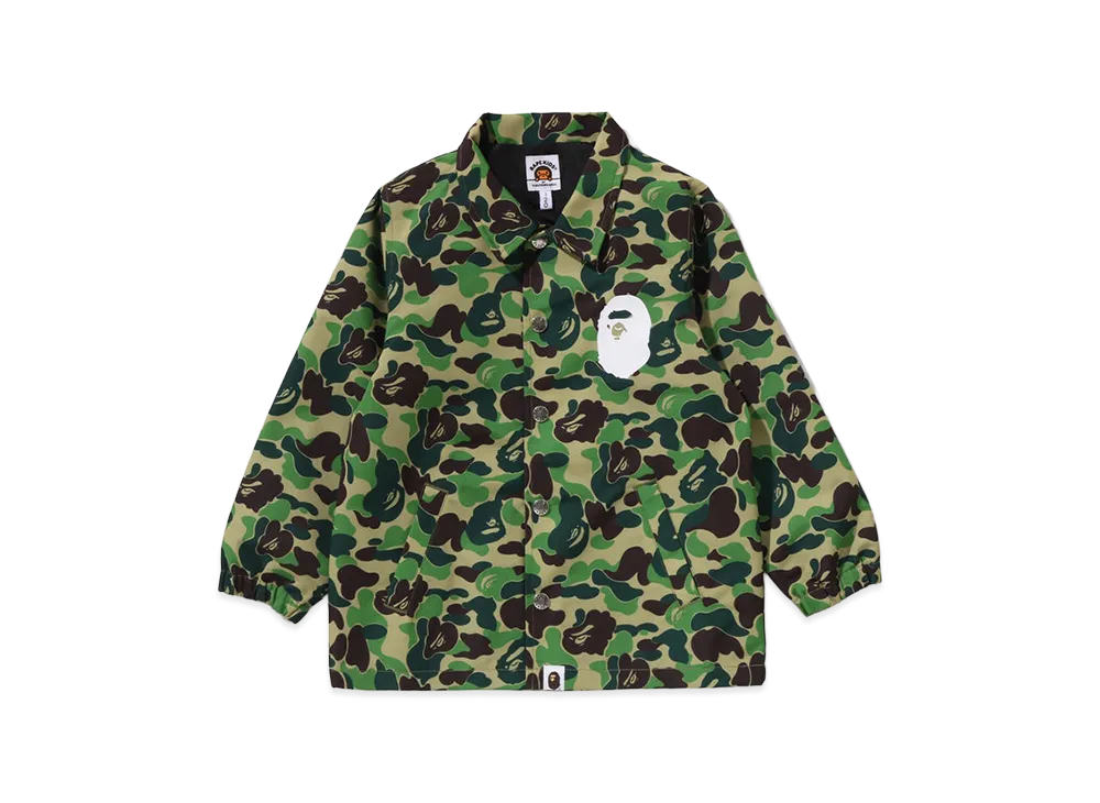A BATHING APE Kids ABC Camo College Coach Jacket "Green"
