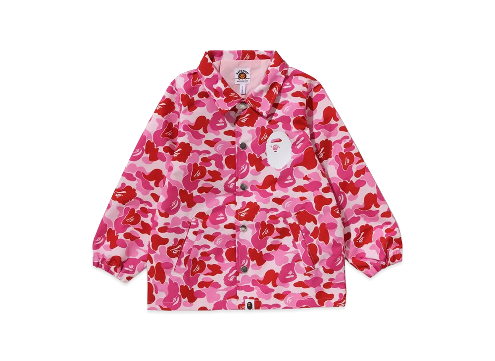 A BATHING APE Kids ABC Camo College Coach Jacket "Pink"