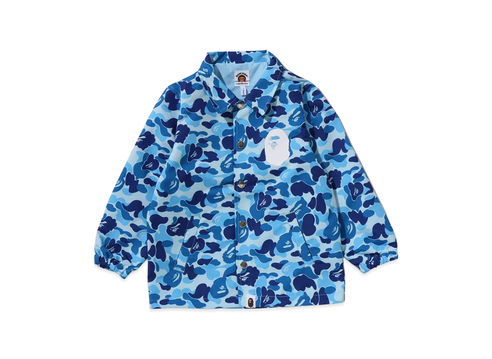 A BATHING APE Kids ABC Camo College Coach Jacket "Blue"