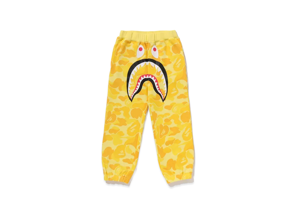 A BATHING APE Kids ABC Camo Shark Sweat Pants "Yellow"