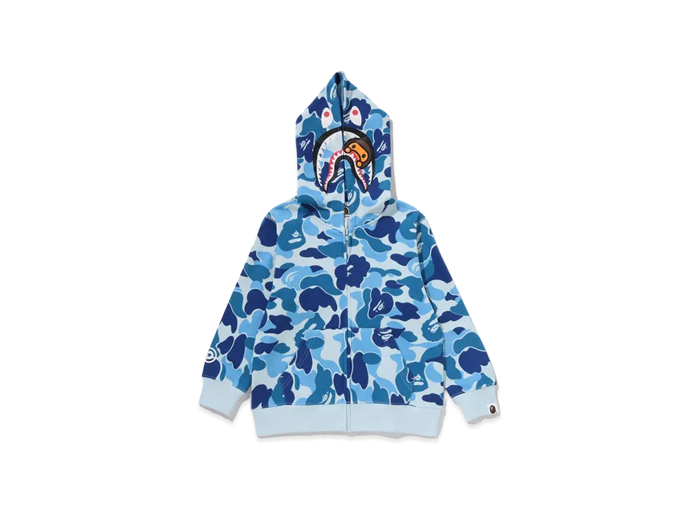 A BATHING APE Kids ABC Camo Milo Shark Zip Hoodie "Blue"