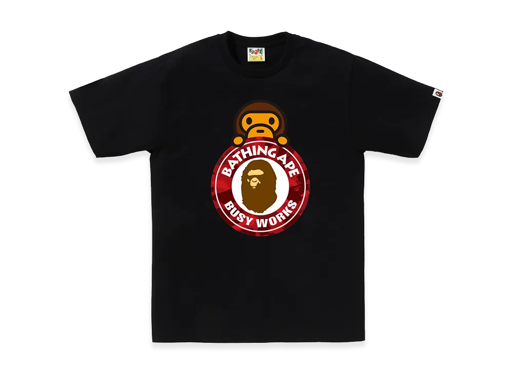 A BATHING APE Milo On Busy Works Tee "Black/Red"