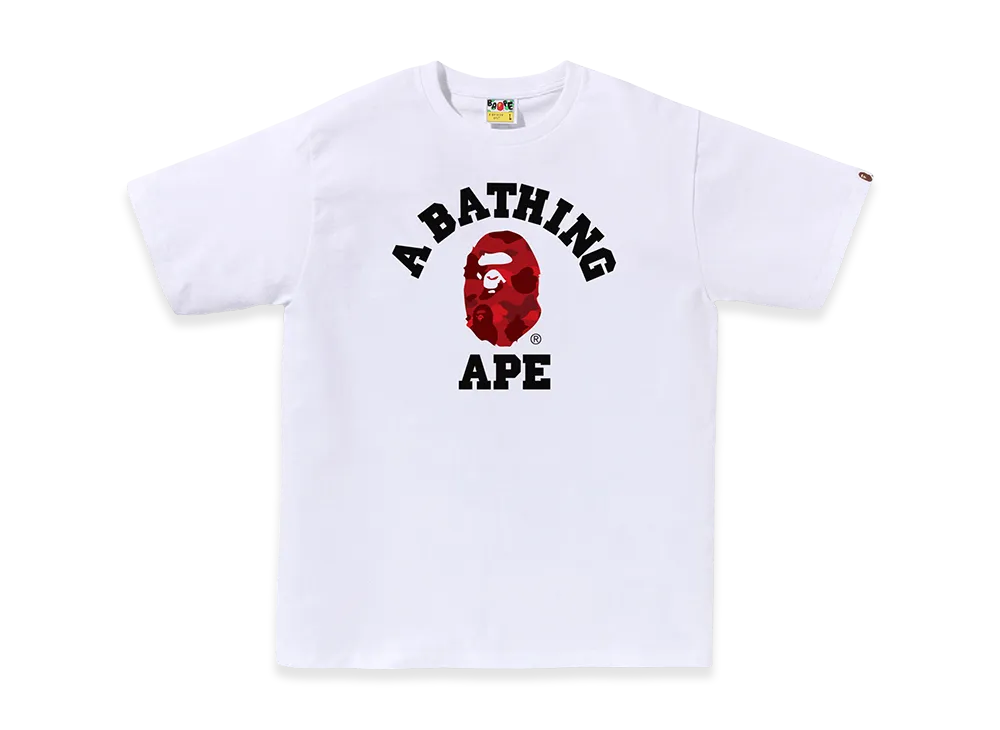 A BATHING APE College Tee "White/Red"