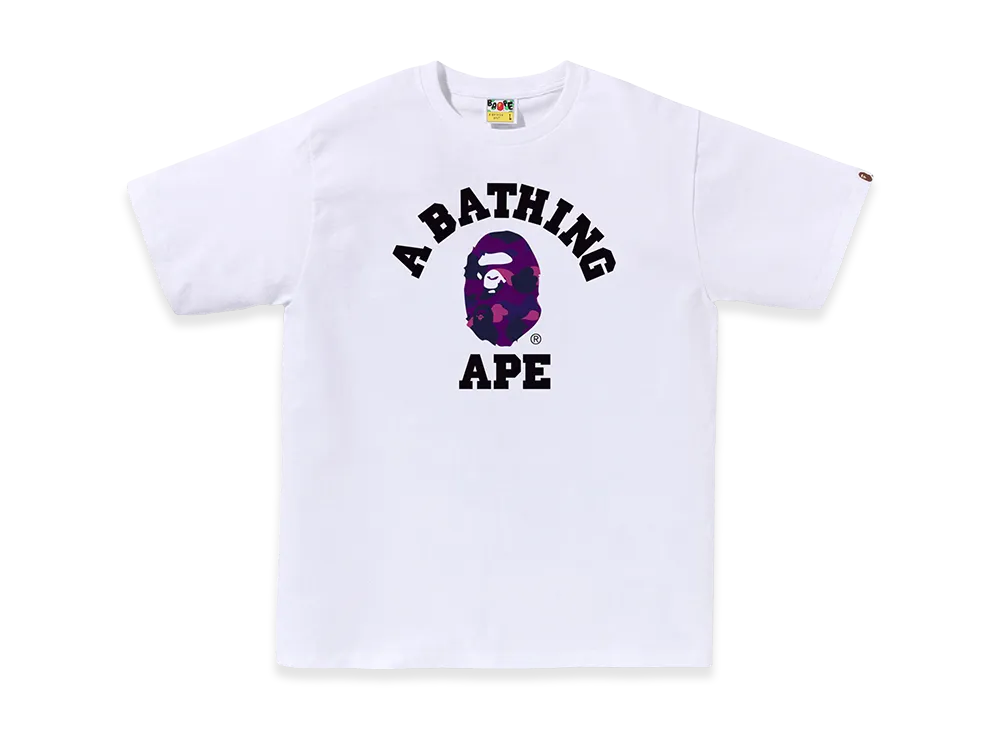 A BATHING APE College Tee "White/Purple"