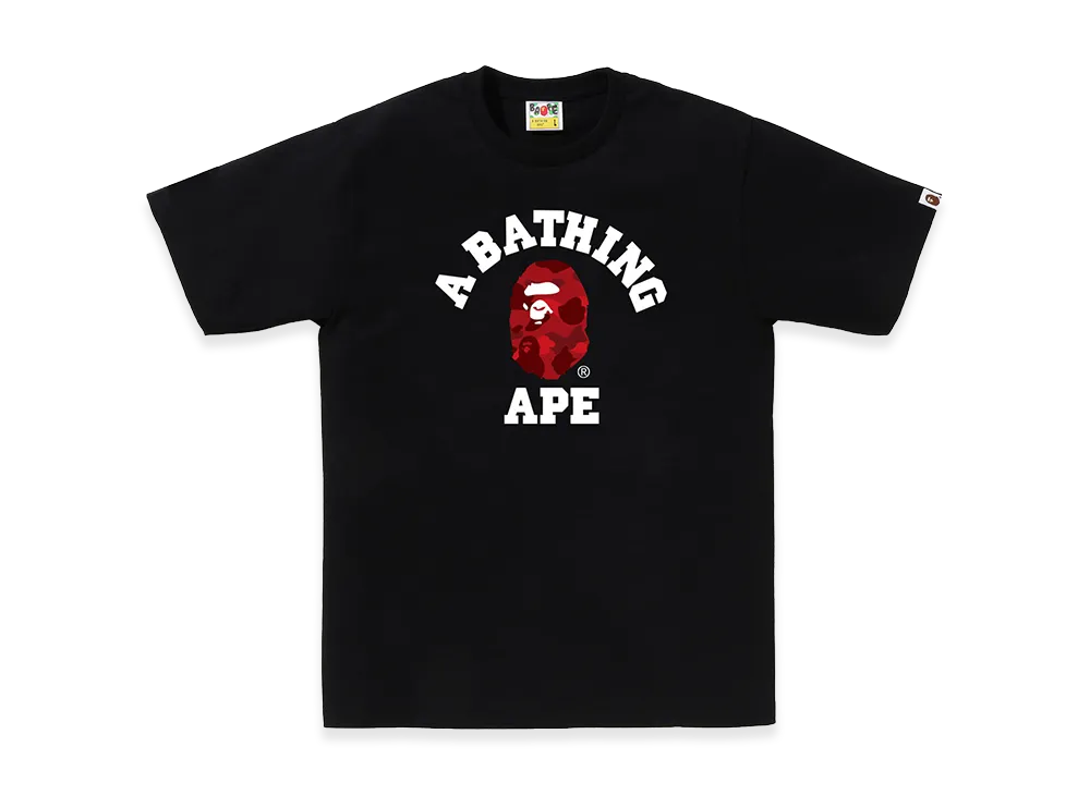 A BATHING APE College Tee "Black/Red"