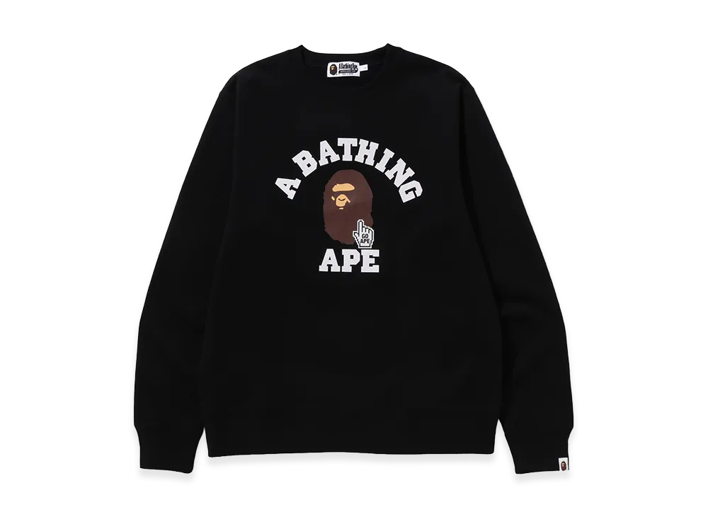 A BATHING APE Go Ape Pointer College Crewneck "Black"