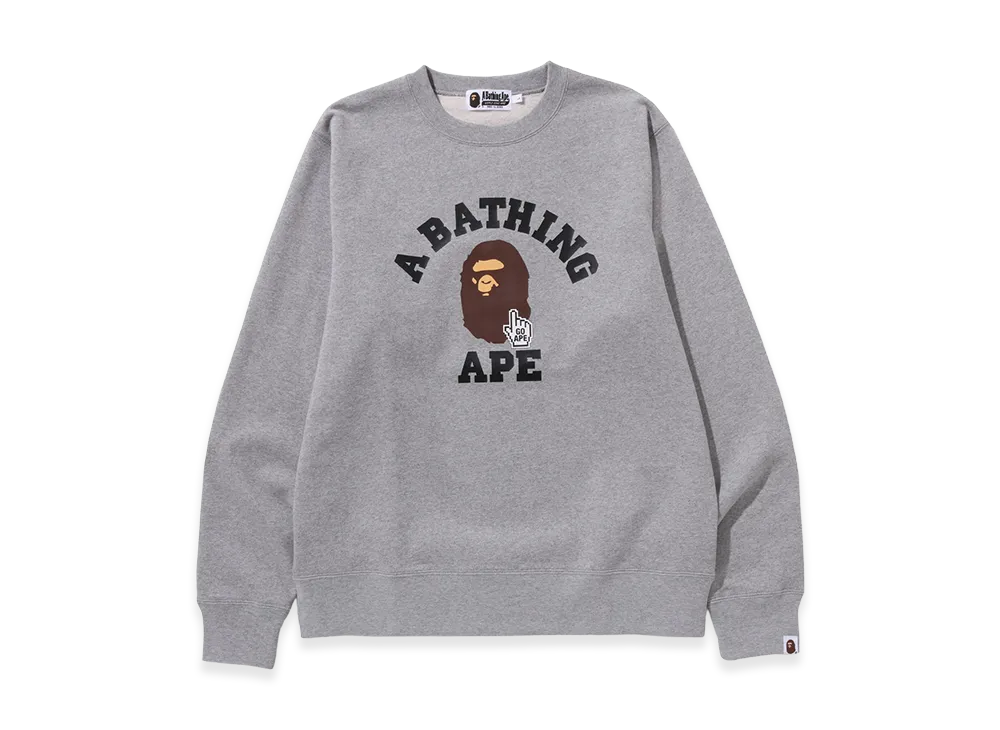 A BATHING APE Go Ape Pointer College Crewneck "Gray"