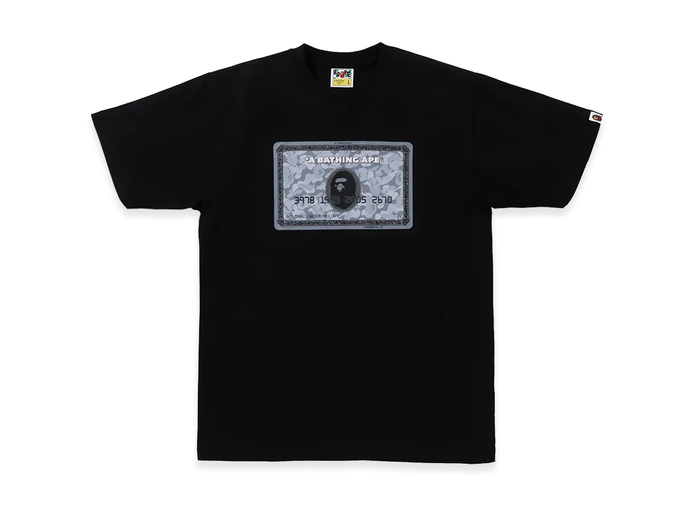 A BATHING APE Bape Card Tee "Black/Silver"