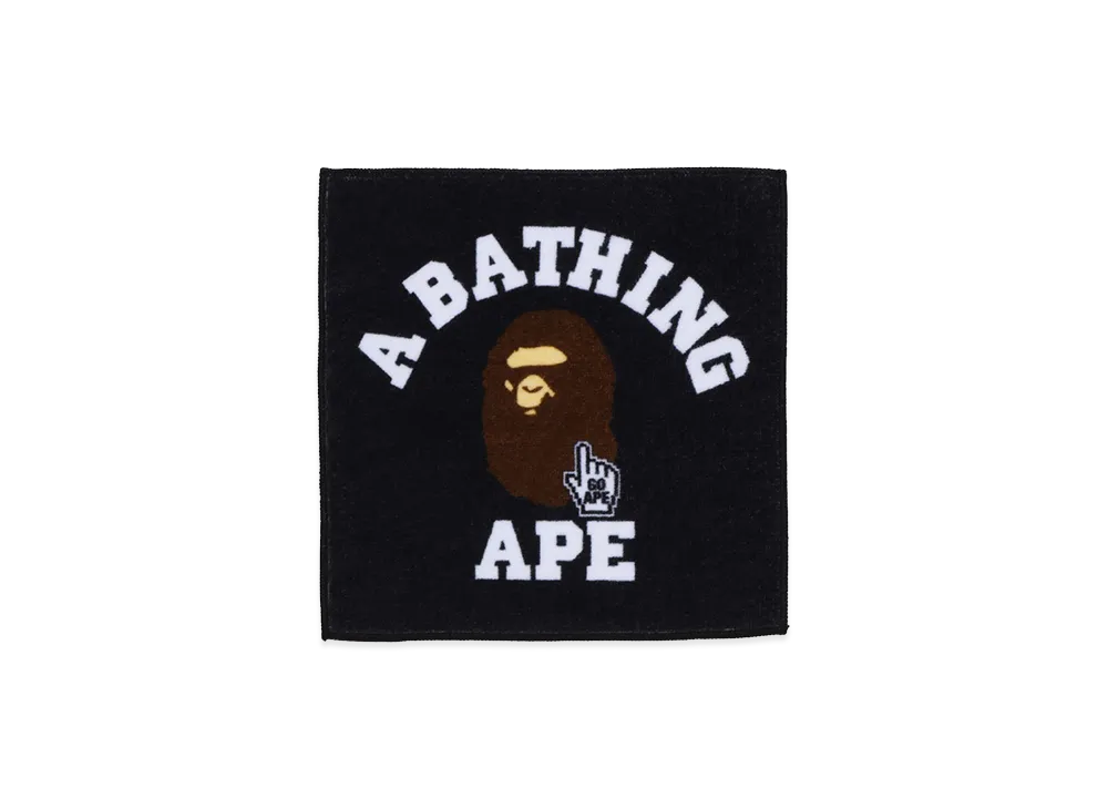 A BATHING APE Go Ape Pointer College Hand Towel "Black"