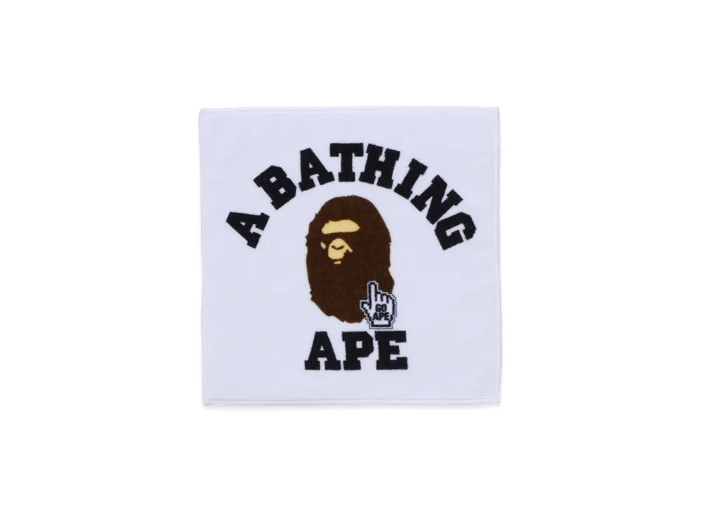 A BATHING APE Go Ape Pointer College Hand Towel "White"