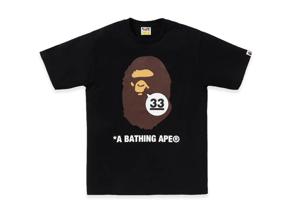 A BATHING APE 33rd Anniversary Ape Head Tee "Black"