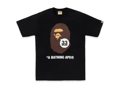 A BATHING APE 33rd Anniversary Ape Head Tee "Black"