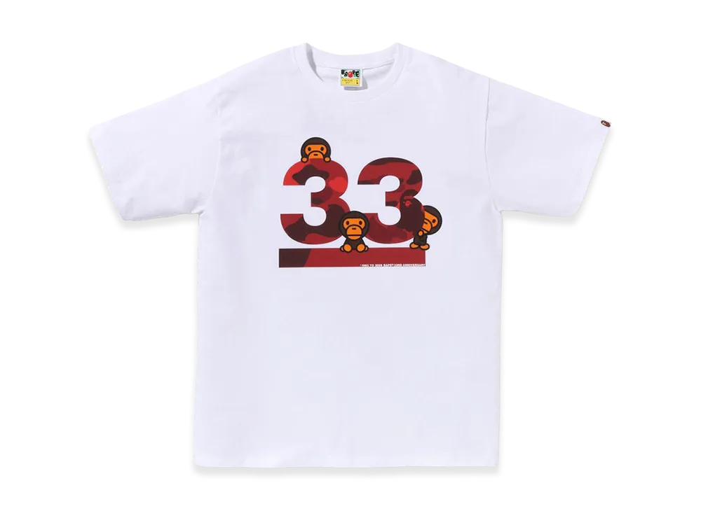 A BATHING APE 33rd Anniversary Baby Miro Tee "White/Red"