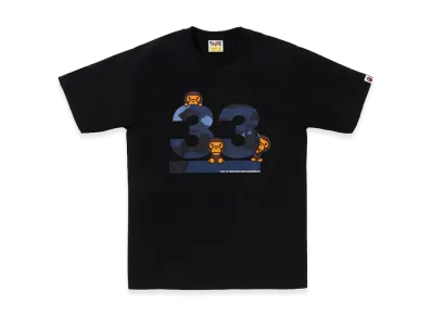 A BATHING APE 33rd Anniversary Baby Miro Tee "Black/Navy"