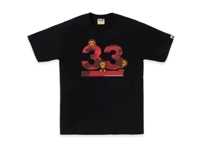 A BATHING APE 33rd Anniversary Baby Miro Tee "Black/Red"
