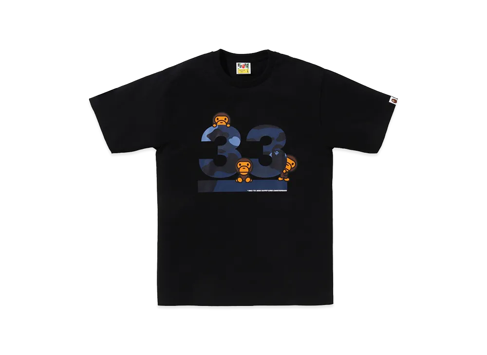 A BATHING APE Kids 33rd Anniversary Baby Miro Tee "Black/Navy"