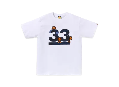A BATHING APE Kids 33rd Anniversary Baby Miro Tee "White/Navy"