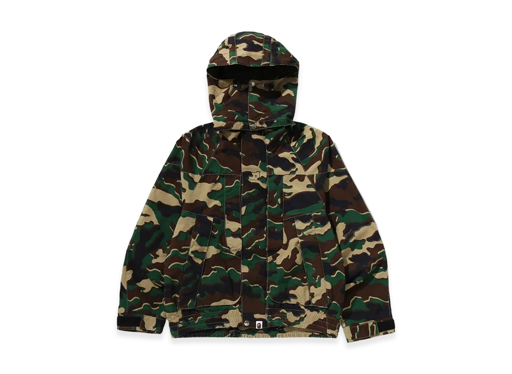 A BATHING APE Glitch Woodland Camo Short Snowboard Jacket "Green"