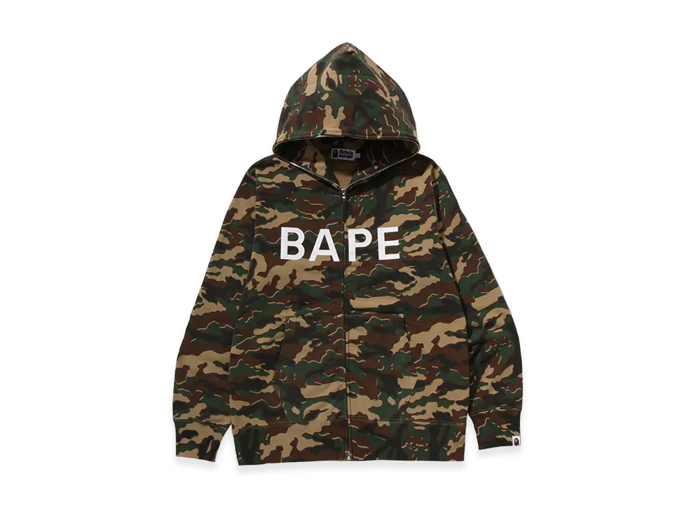 A BATHING APE Glitch Woodland Camo Full Zip Hoodie "Green"