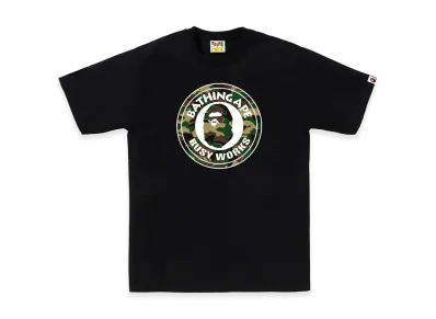 A BATHING APE Glitch Woodland Camo Busy Works Tee "Black"