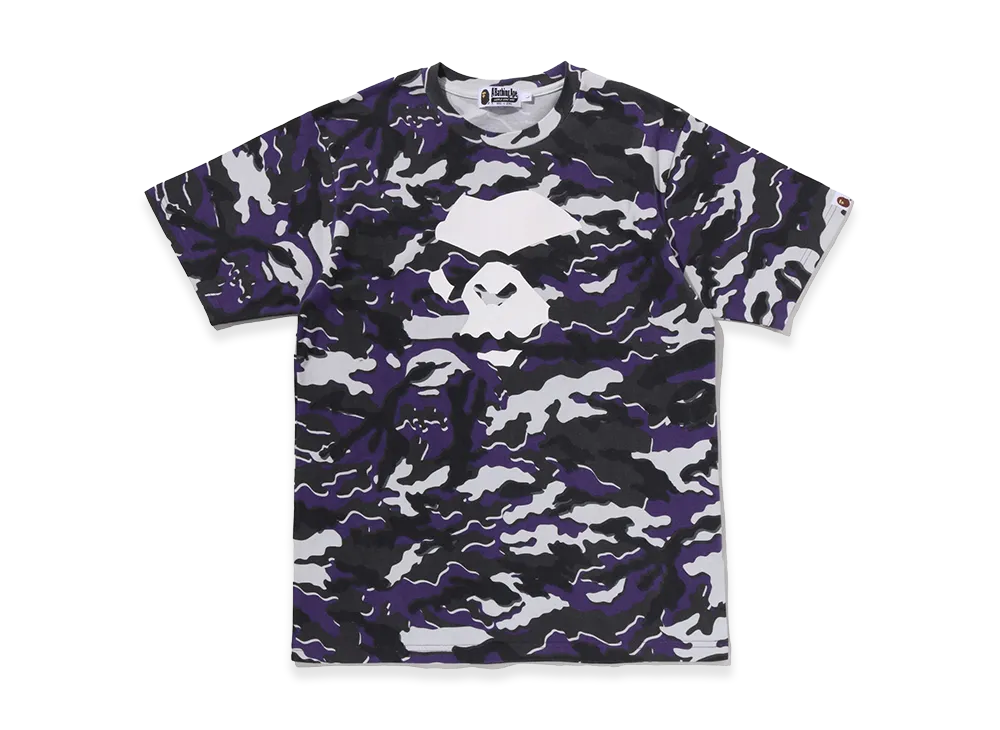 A BATHING APE Glitch Woodland Camo Ape Face Tee "Purple"