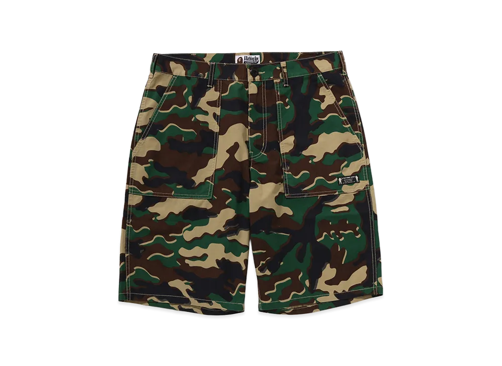 A BATHING APE Glitch Woodland Camo Shorts "Green"