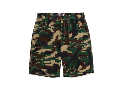 A BATHING APE Glitch Woodland Camo Shorts "Green"