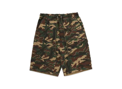 A BATHING APE Glitch Woodland Camo Double Knee Relaxed Fit Sweat Shorts "Green"