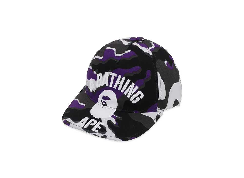 A BATHING APE Glitch Woodland Camo Cap "Purple"